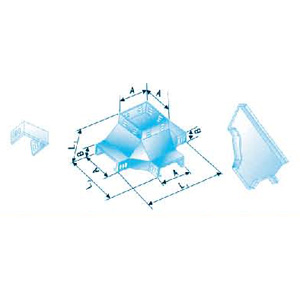 槽式上垂直四通蓋（gài）--體 XQJ-C-04B